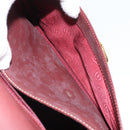 CARTIER Must Line Shoulder Bag Leather Bordeaux Gold Auth 164033-21