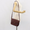 CARTIER Must Line Shoulder Bag Leather Bordeaux Gold Auth 164033-22