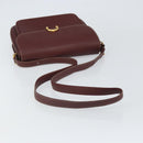CARTIER Must Line Shoulder Bag Leather Bordeaux Gold Auth 164033-7