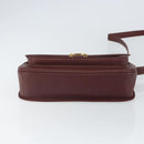 CARTIER Must Line Shoulder Bag Leather Bordeaux Gold Auth 164033-9