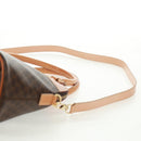 CELINE Macadam Canvas Hand Bag PVC Leather Brown Gold Auth 164047V-14