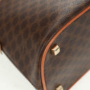 CELINE Macadam Canvas Hand Bag PVC Leather Brown Gold Auth 164047V-15