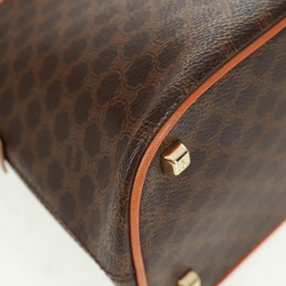 CELINE Macadam Canvas Hand Bag PVC Leather Brown Gold Auth 164047V