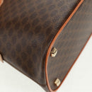 CELINE Macadam Canvas Hand Bag PVC Leather Brown Gold Auth 164047V-17