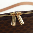 CELINE Macadam Canvas Hand Bag PVC Leather Brown Gold Auth 164047V-19