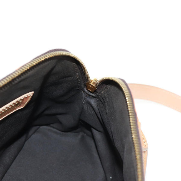 CELINE Macadam Canvas Hand Bag PVC Leather Brown Gold Auth 164047V