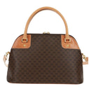 CELINE Macadam Canvas Hand Bag PVC Leather Brown Gold Auth 164047V-2