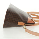 CELINE Macadam Canvas Hand Bag PVC Leather Brown Gold Auth 164047V-4