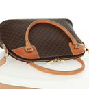 CELINE Macadam Canvas Hand Bag PVC Leather Brown Gold Auth 164047V-6