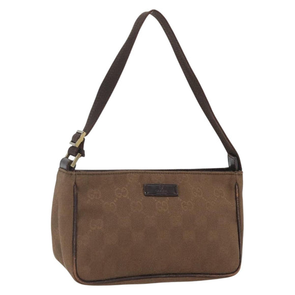 GUCCI GG Canvas Shoulder Bag Brown Gold 106644 Auth 164050