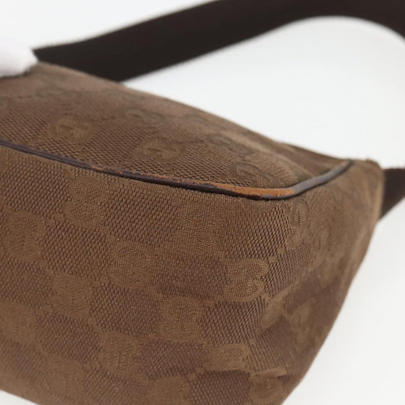 GUCCI GG Canvas Shoulder Bag Brown Gold 106644 Auth 164050