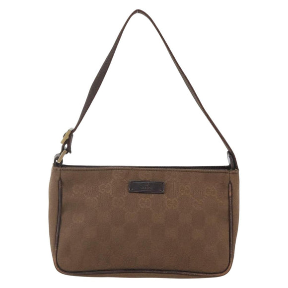 GUCCI GG Canvas Shoulder Bag Brown Gold 106644 Auth 164050