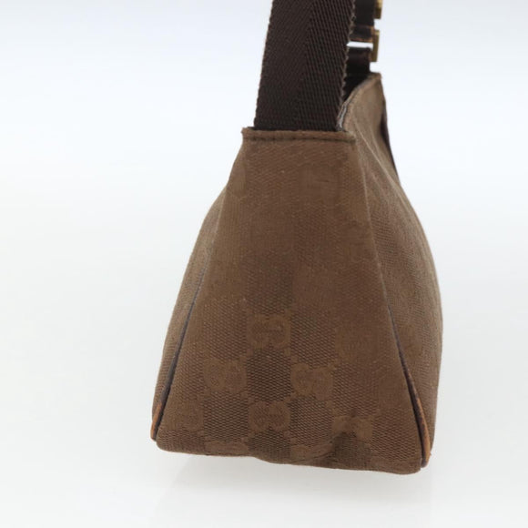 GUCCI GG Canvas Shoulder Bag Brown Gold 106644 Auth 164050