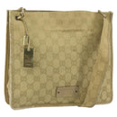 GUCCI GG Canvas Shoulder Bag Beige Gold 91762 Auth 164051-1
