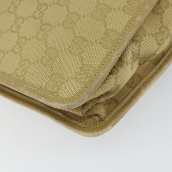 GUCCI GG Canvas Shoulder Bag Beige Gold 91762 Auth 164051