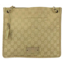 GUCCI GG Canvas Shoulder Bag Beige Gold 91762 Auth 164051-13