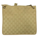 GUCCI GG Canvas Shoulder Bag Beige Gold 91762 Auth 164051-2