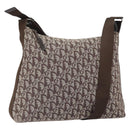 Christian Dior Trotter Canvas Shoulder Bag Navy Silver Auth 164052-1