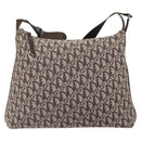Christian Dior Trotter Canvas Shoulder Bag Navy Silver Auth 164052-2