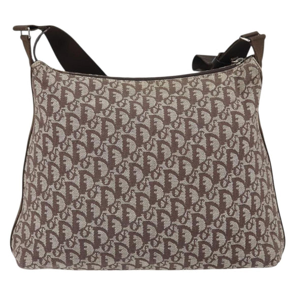 Christian Dior Trotter Canvas Shoulder Bag Navy Silver Auth 164052