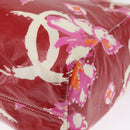 CHANEL Camelia Tote Bag Nylon Red CC Auth 164053-14