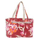 CHANEL Camelia Tote Bag Nylon Red CC Auth 164053-1