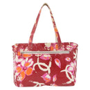 CHANEL Camelia Tote Bag Nylon Red CC Auth 164053-13
