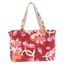 CHANEL Camelia Tote Bag Nylon Red CC Auth 164053-2