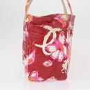 CHANEL Camelia Tote Bag Nylon Red CC Auth 164053-4
