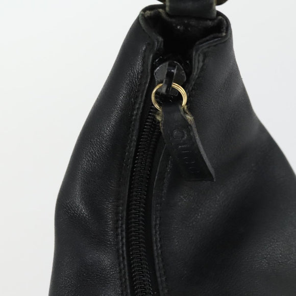 GUCCI Schultertasche Leder Schwarz Gold Original 164055