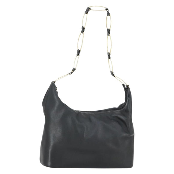 GUCCI Schultertasche Leder Schwarz Gold Original 164055
