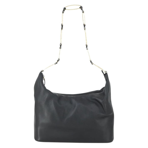 GUCCI Schultertasche Leder Schwarz Gold Original 164055