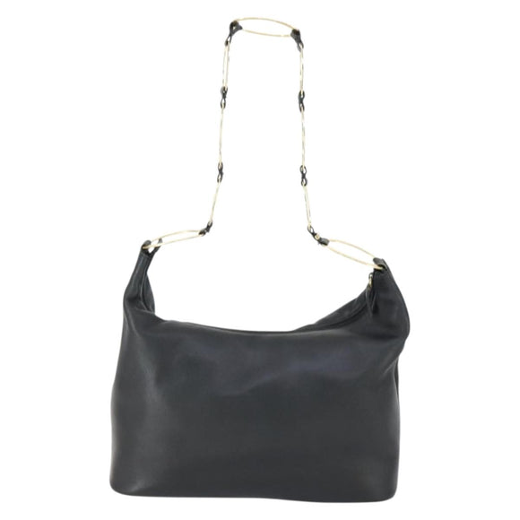 GUCCI Schultertasche Leder Schwarz Gold Original 164055