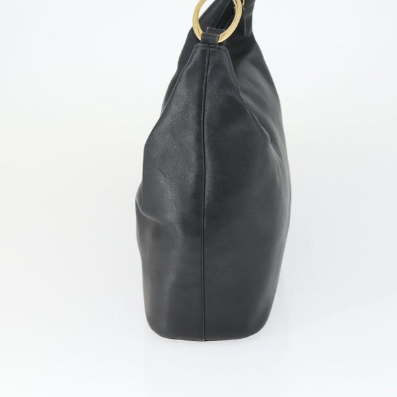 GUCCI Schultertasche Leder Schwarz Gold Original 164055