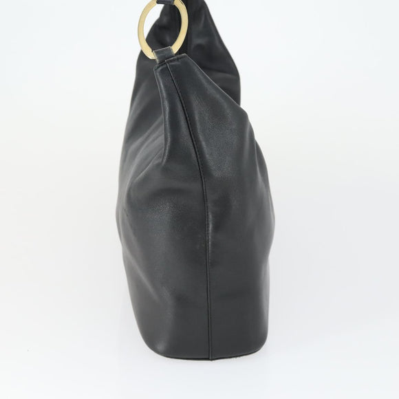 GUCCI Schultertasche Leder Schwarz Gold Original 164055