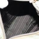 PRADA Hand Bag Nylon Khaki Silver Auth 164059-10