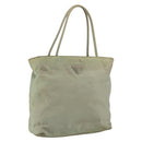 PRADA Hand Bag Nylon Khaki Silver Auth 164059-1