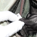 PRADA Hand Bag Nylon Khaki Silver Auth 164059-11