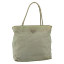PRADA Hand Bag Nylon Khaki Silver Auth 164059-13