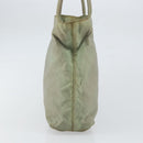 PRADA Hand Bag Nylon Khaki Silver Auth 164059-3