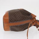 CELINE Macadam Canvas Shoulder Bag PVC Leather Brown Gold Auth 164060-3