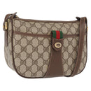 GUCCI GG Supreme Web Sherry Line Bag PVC Beige Gold 89 02 032 Auth 164062-1