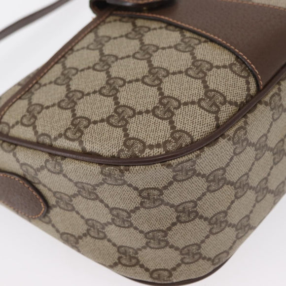 GUCCI GG Supreme Web Sherry Line Bag PVC Beige Gold 89 02 032 Auth 164062