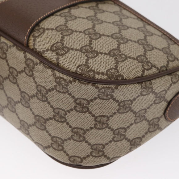 GUCCI GG Supreme Web Sherry Line Bag PVC Beige Gold 89 02 032 Auth 164062