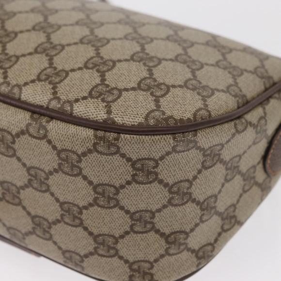 GUCCI GG Supreme Web Sherry Line Bag PVC Beige Gold 89 02 032 Auth 164062