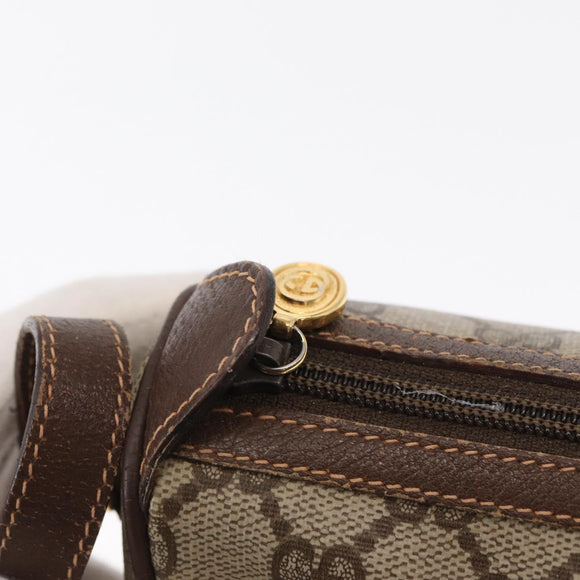 GUCCI GG Supreme Web Sherry Line Bag PVC Beige Gold 89 02 032 Auth 164062