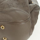 LOUIS VUITTON Mahina Solar Powered PM Bag Leather Taupe M93124 LV Auth 164063V-16