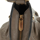 LOUIS VUITTON Mahina Solar Powered PM Bag Leather Taupe M93124 LV Auth 164063V-10