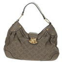 LOUIS VUITTON Mahina Solar Powered PM Bag Leather Taupe M93124 LV Auth 164063V-13