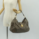 LOUIS VUITTON Mahina Solar Powered PM Bag Leather Taupe M93124 LV Auth 164063V-24